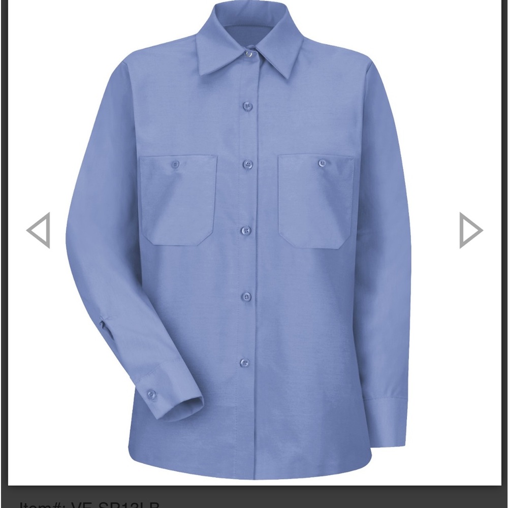 Red Kap SP13 Women's Industrial Work Shirt - Long Sleeve - Light Blue New